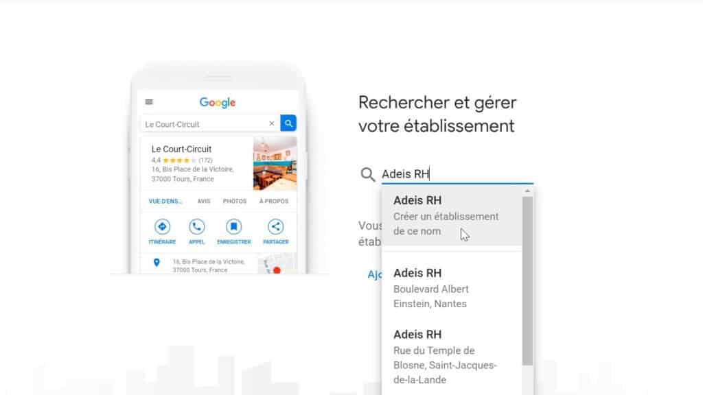 Google Business-Nom de l'établissement