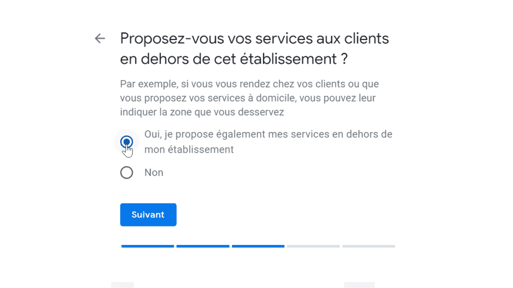 Google Business-Services en dehors de l'établissement