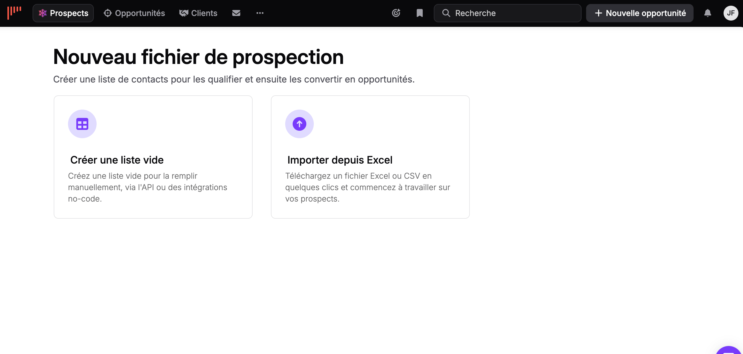 Como criar um arquivo de prospecção no noCRM