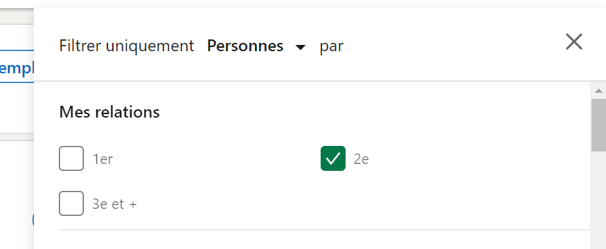 filtre relation