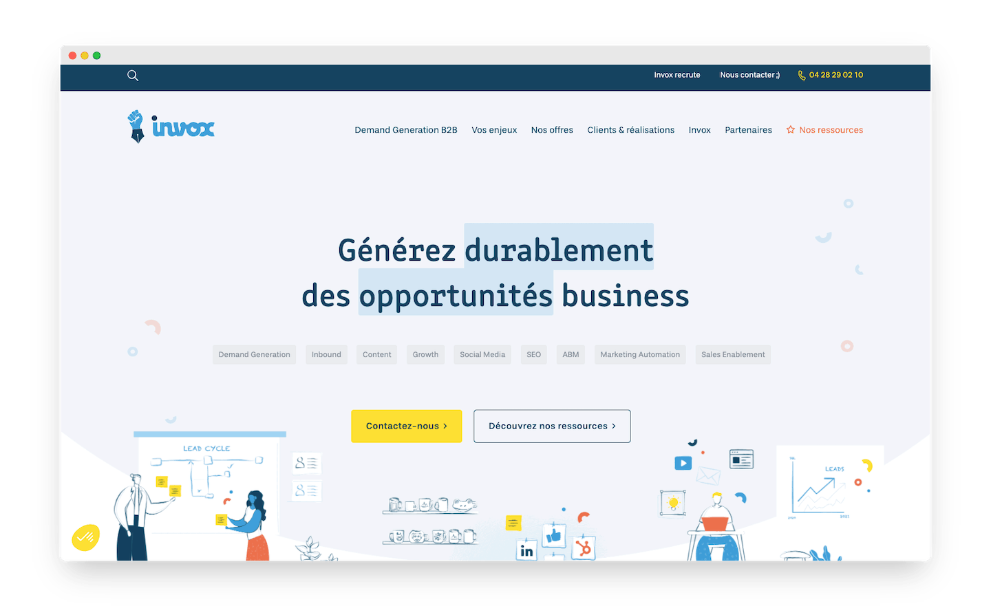homepage de Invox