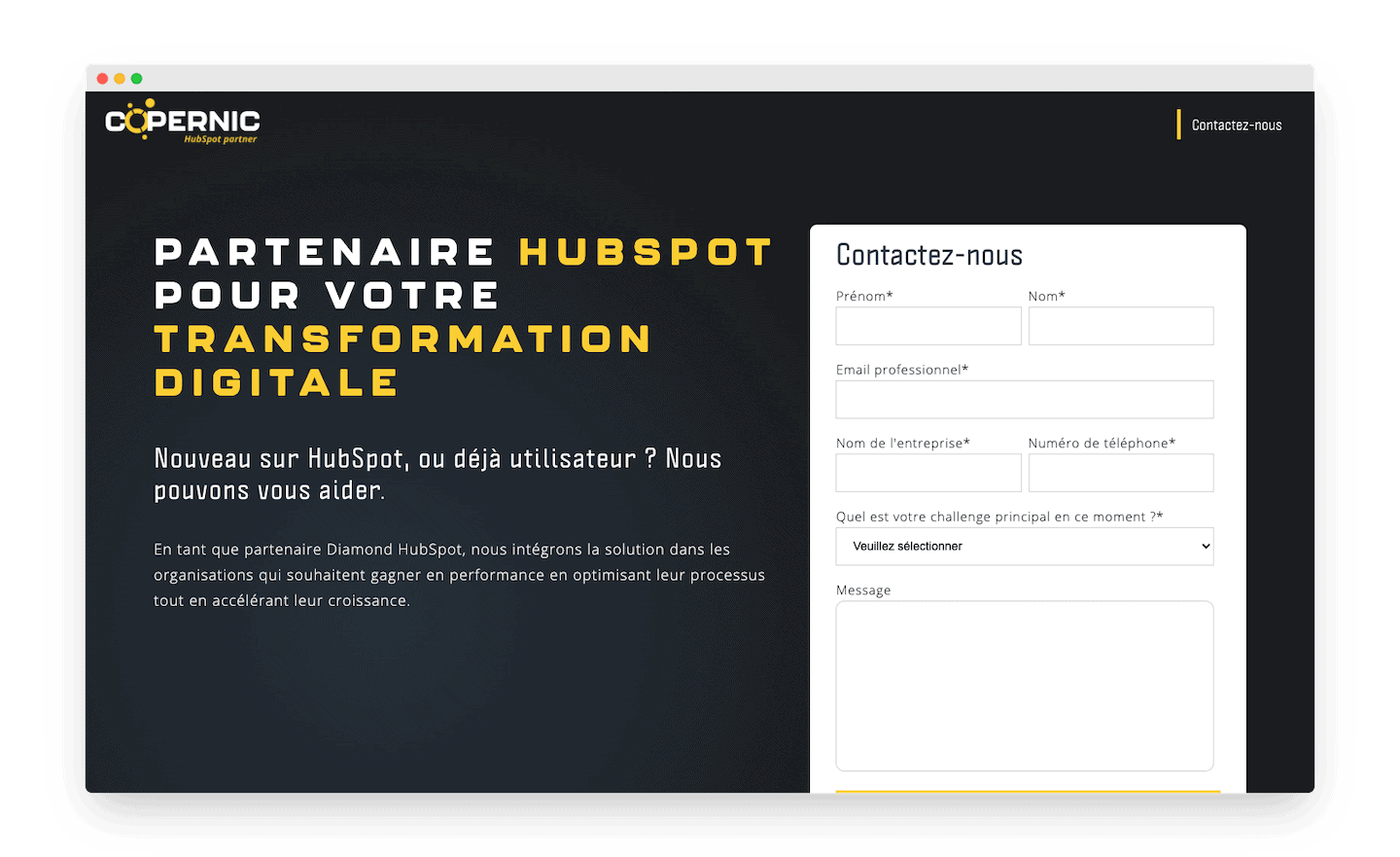 homepage de Copernic