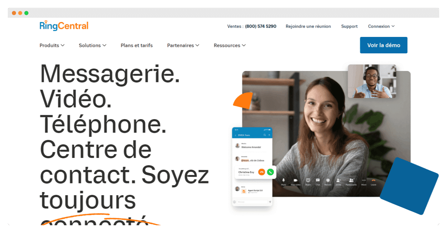 screenshot logiciel ringcentral