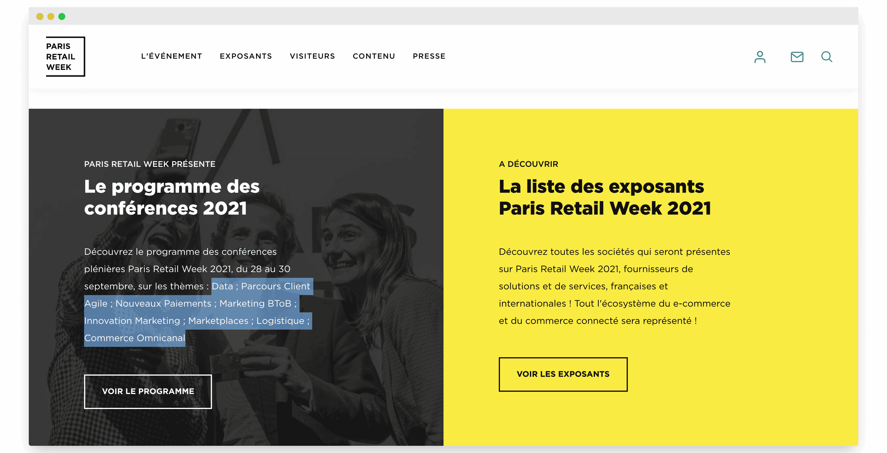 Page d'accueil Retail Week