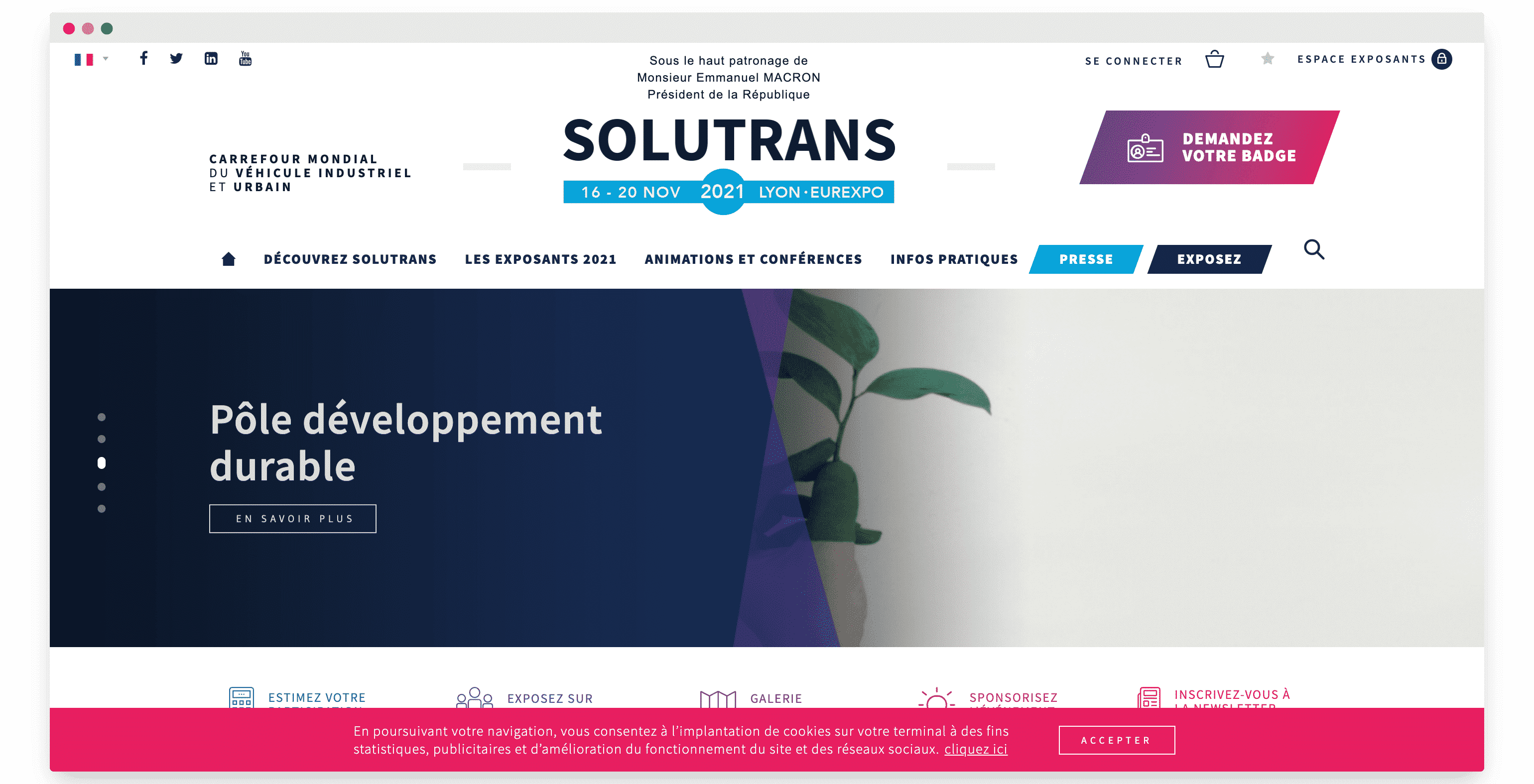 Page d'accueil Solutrans