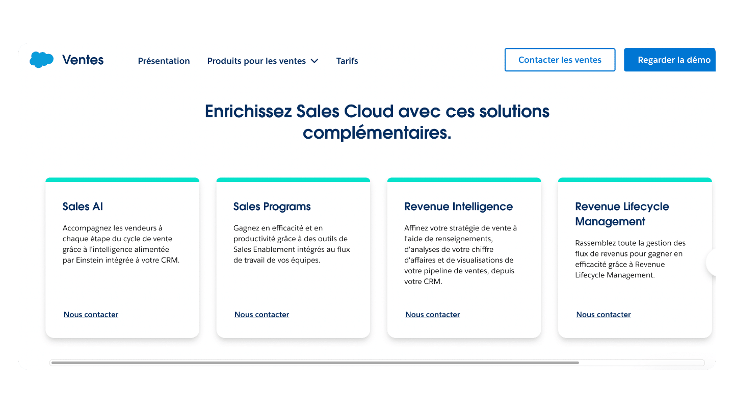 salesforce sales cloud modules complementaires