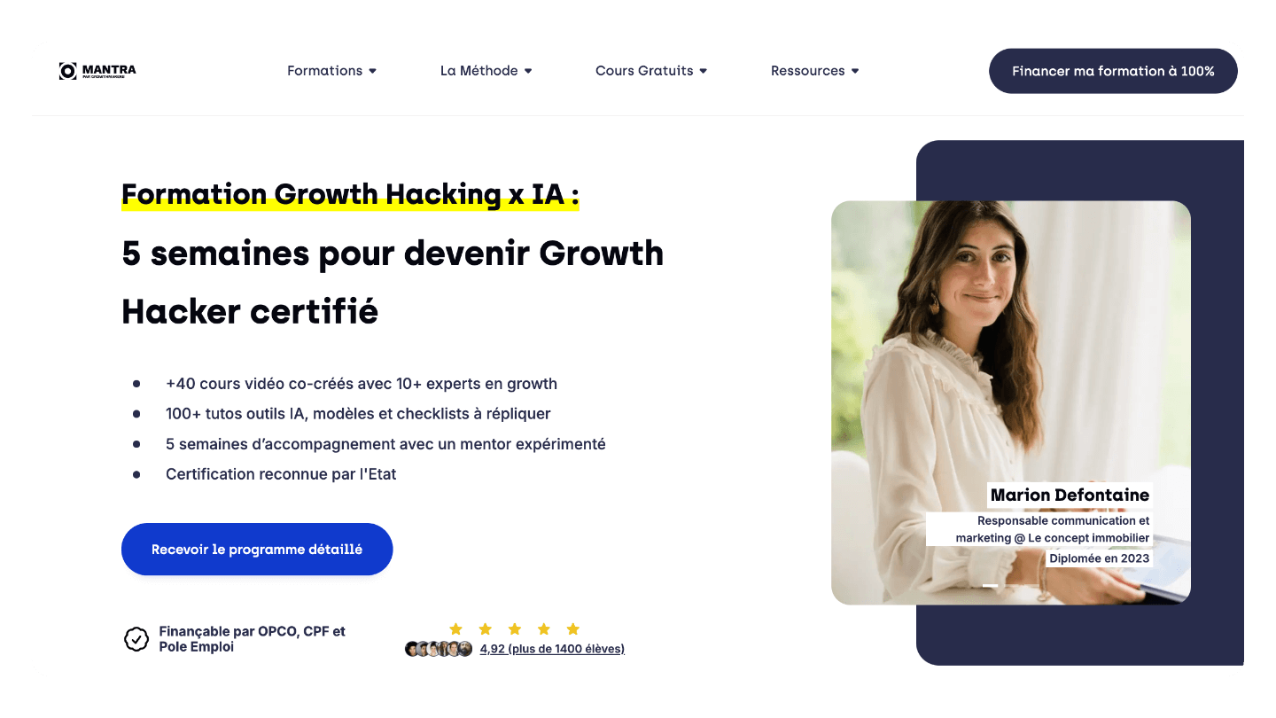 mantra growth hacking training