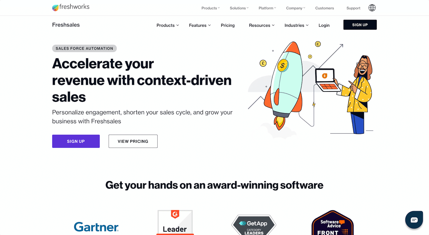 freshworks landpage