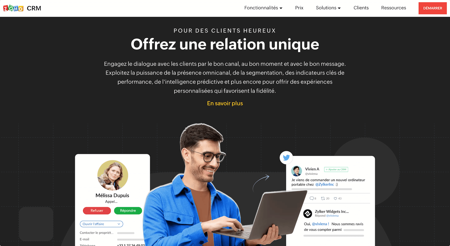 zoho homepage