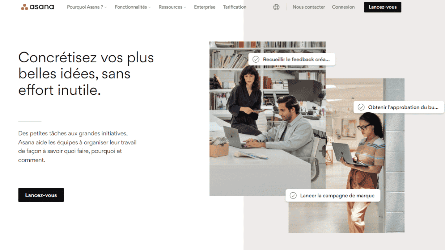 Asana landpage