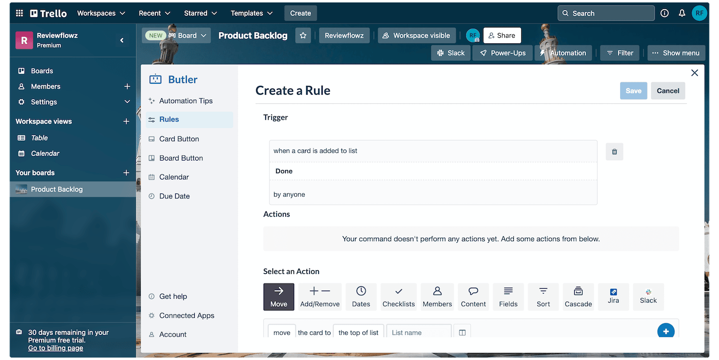 Automatización con Butler en Trello