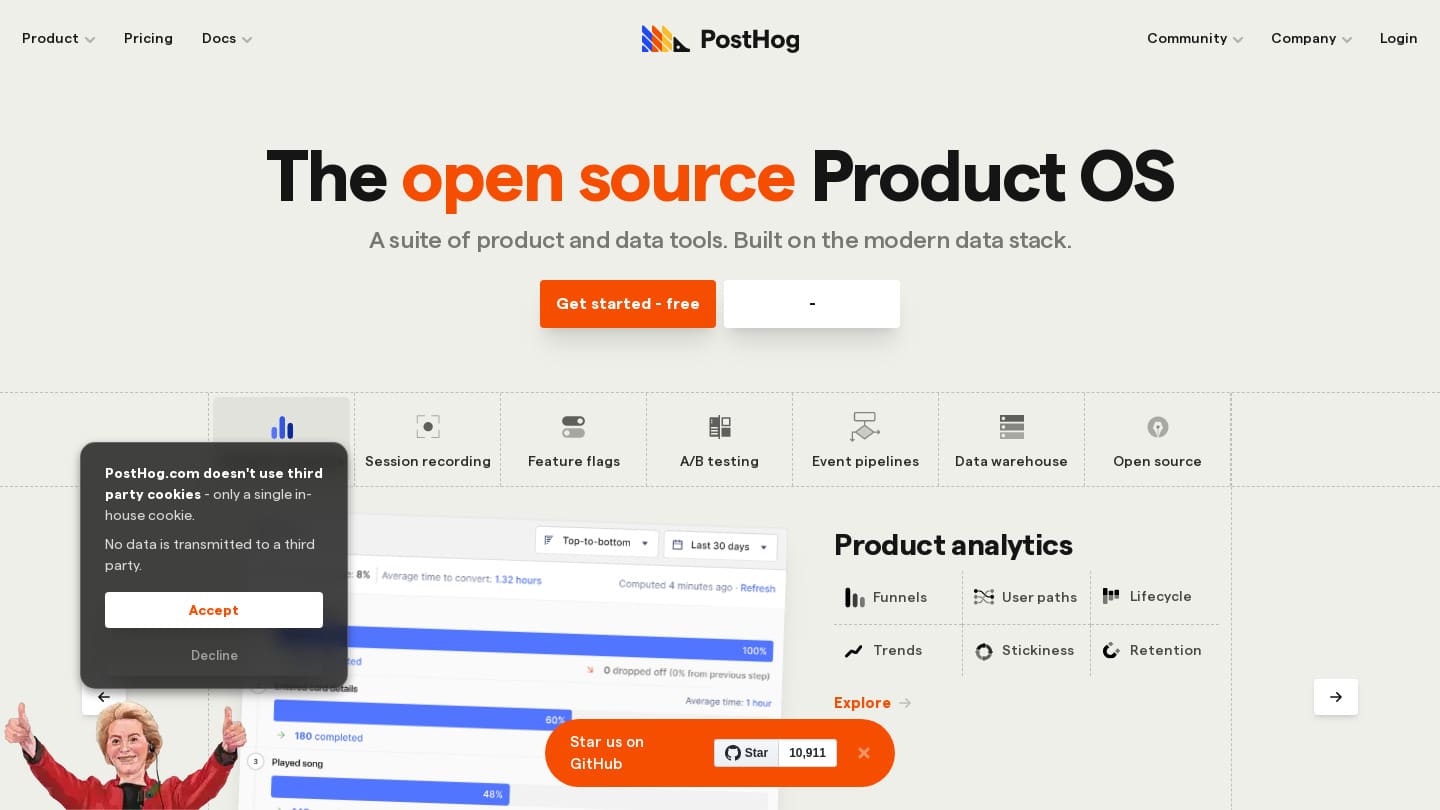 posthog landpage