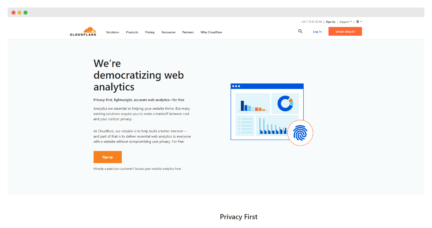 cloudflare landpage