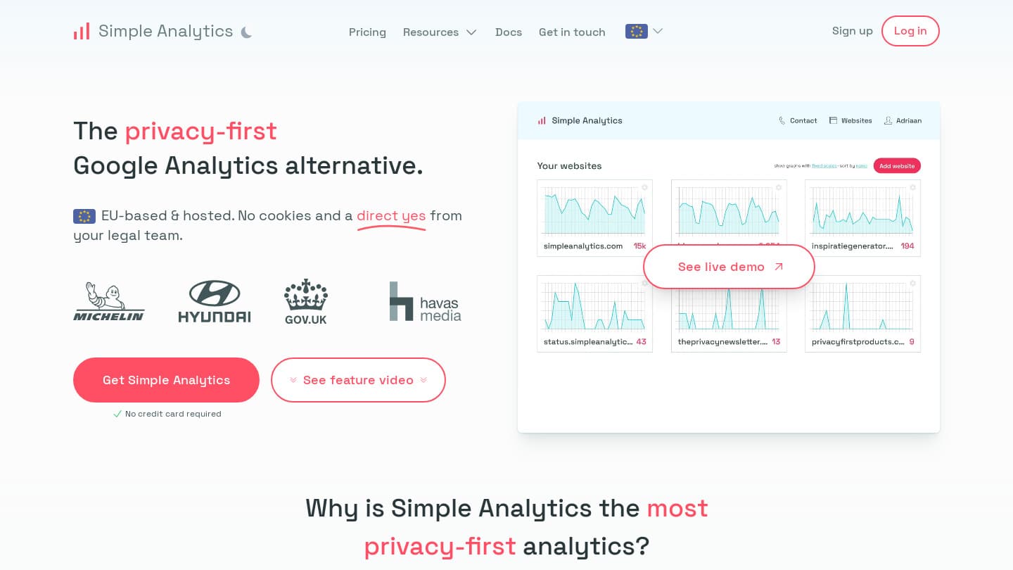 landpage analítica simples