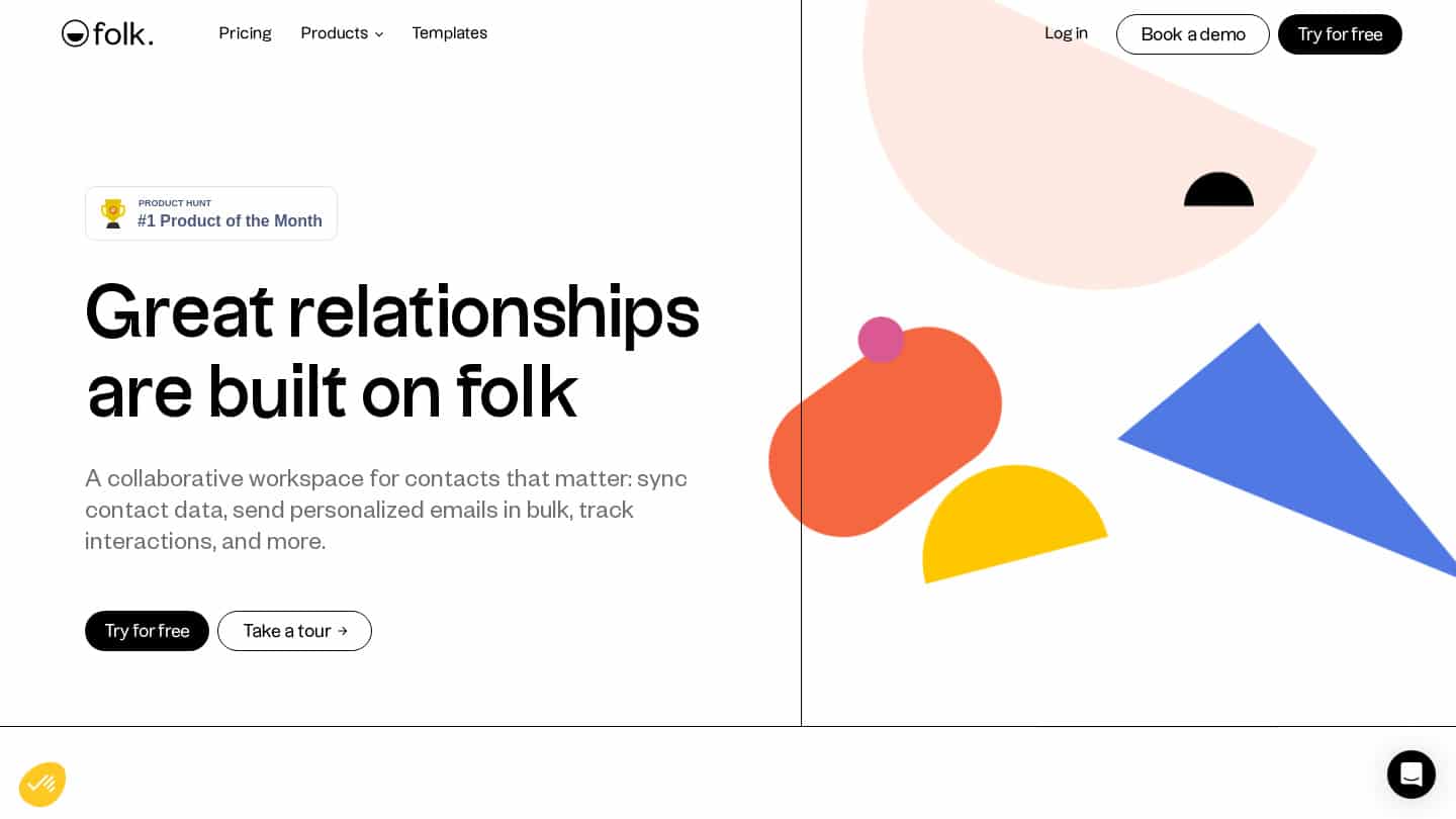 folk landpage