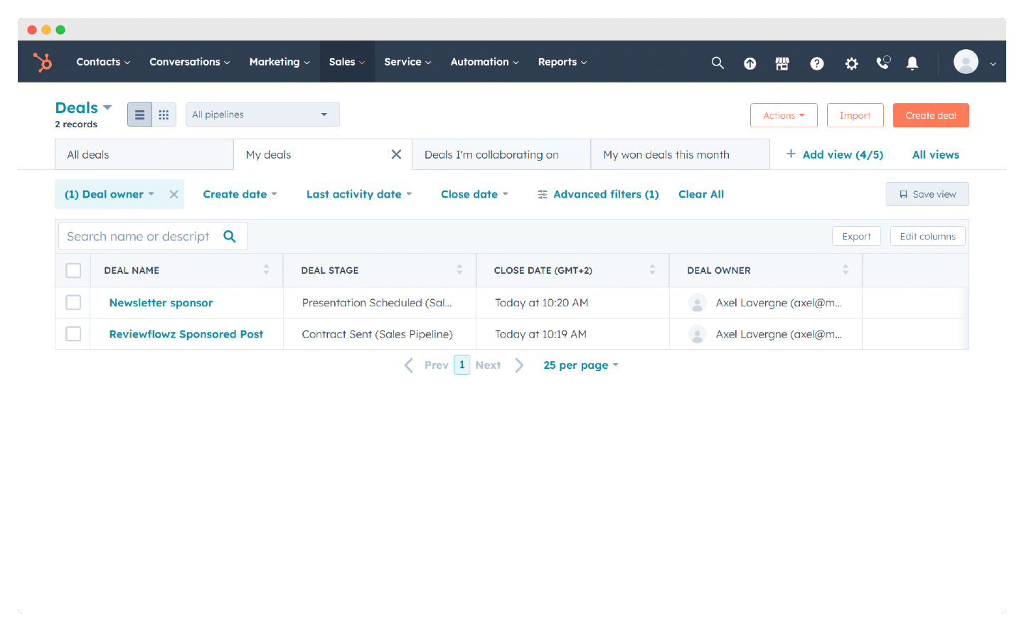 HubSpot CRM pipeline stages