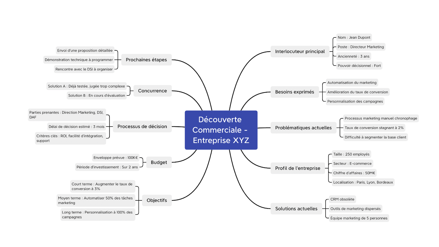 commercial discovery mind mapping