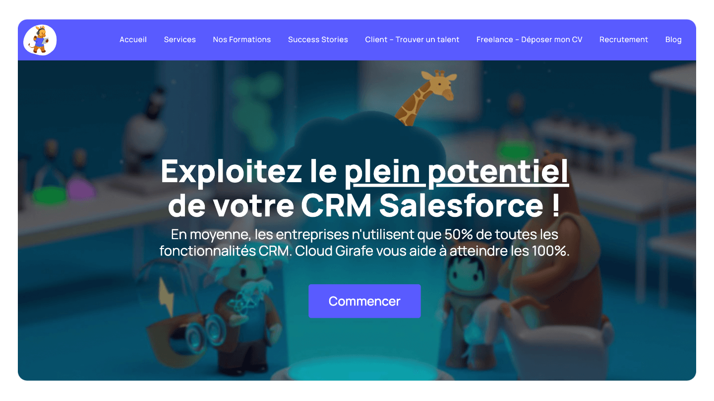 ejemplo de integradores de salesforce jirafa de la nube