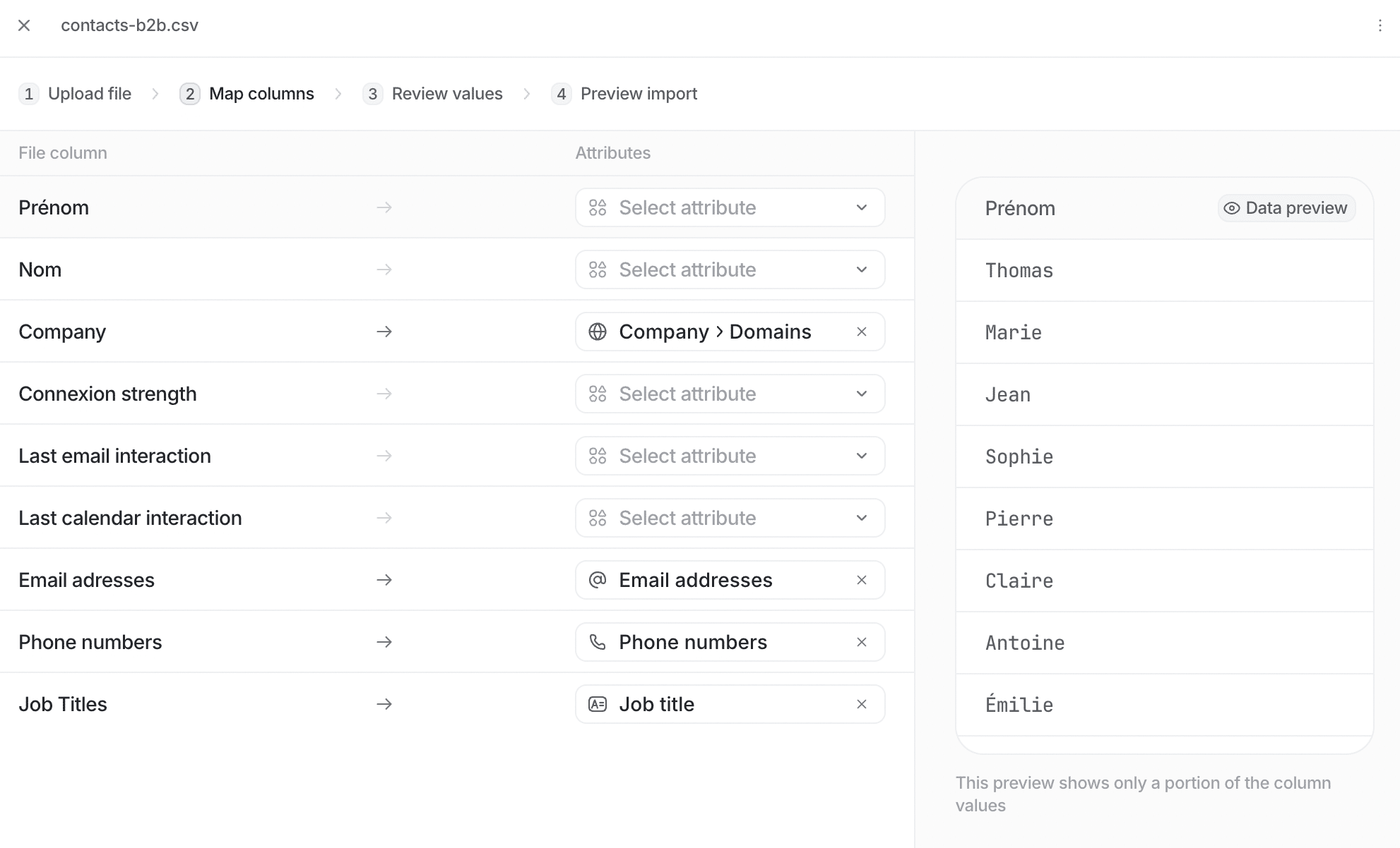 attio crm avis import csv matching