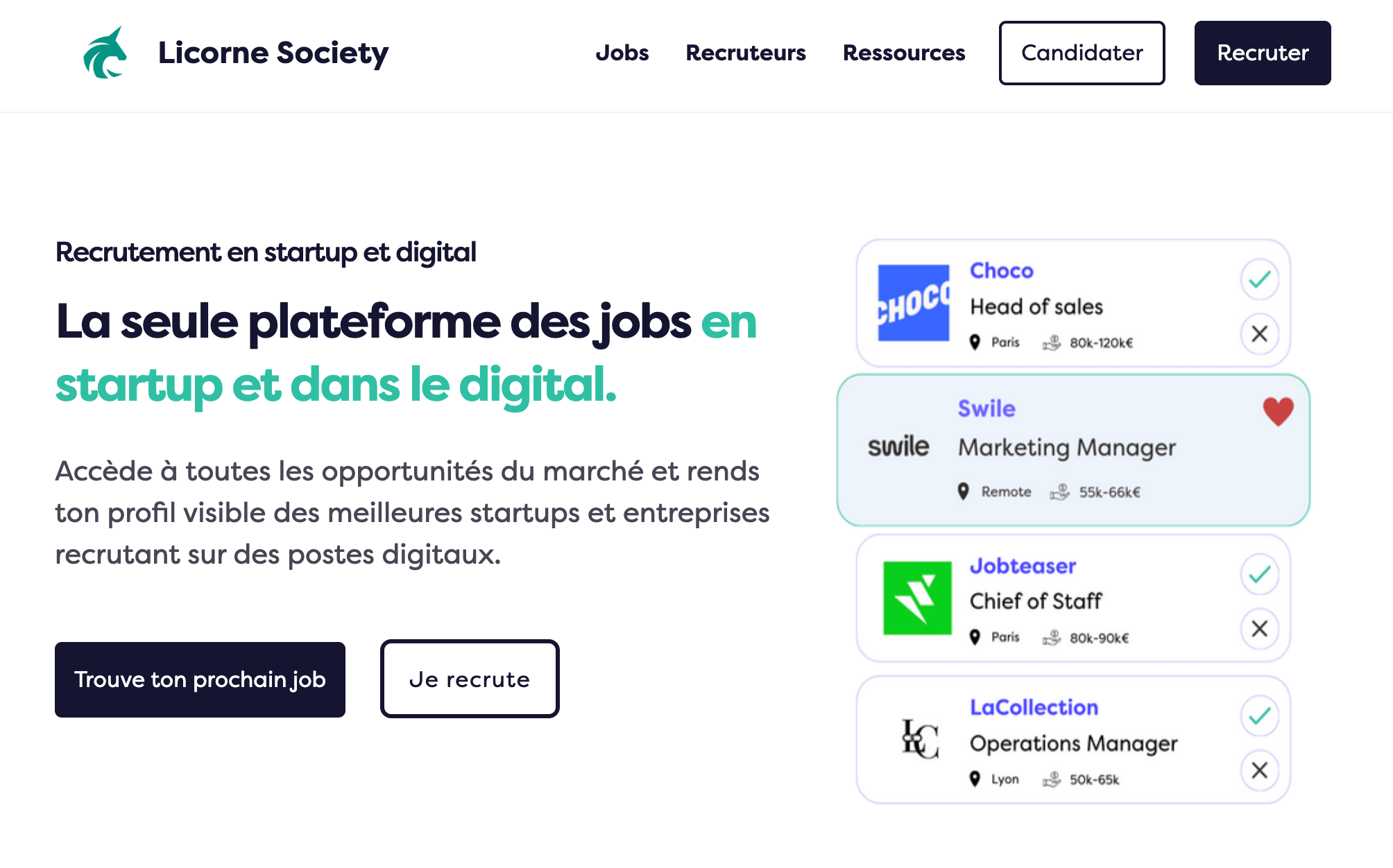 cabinet recrutement commerciaux licorne society