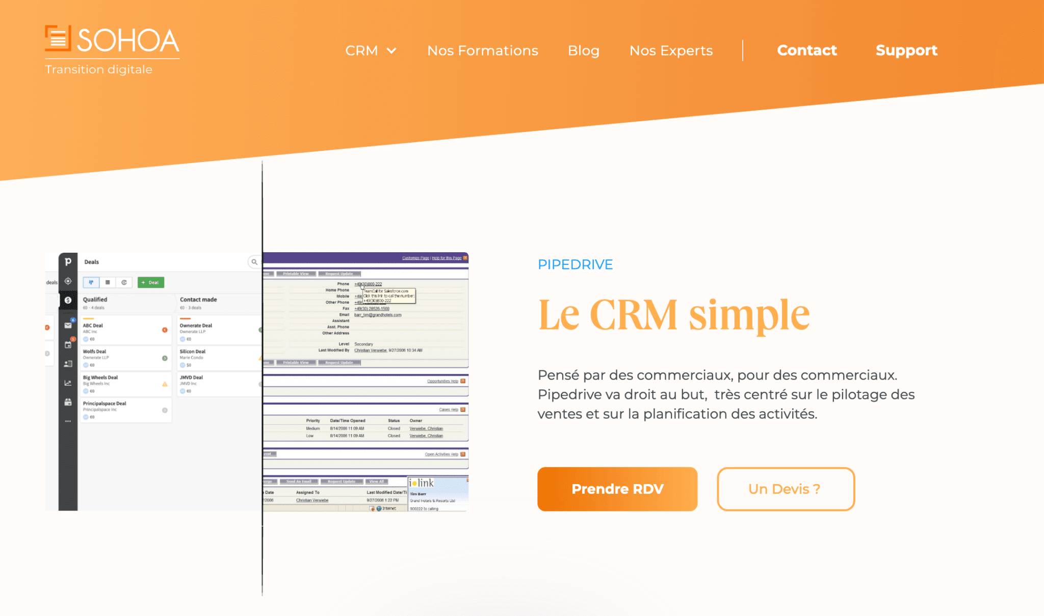 integrateur pipedrive sohoa