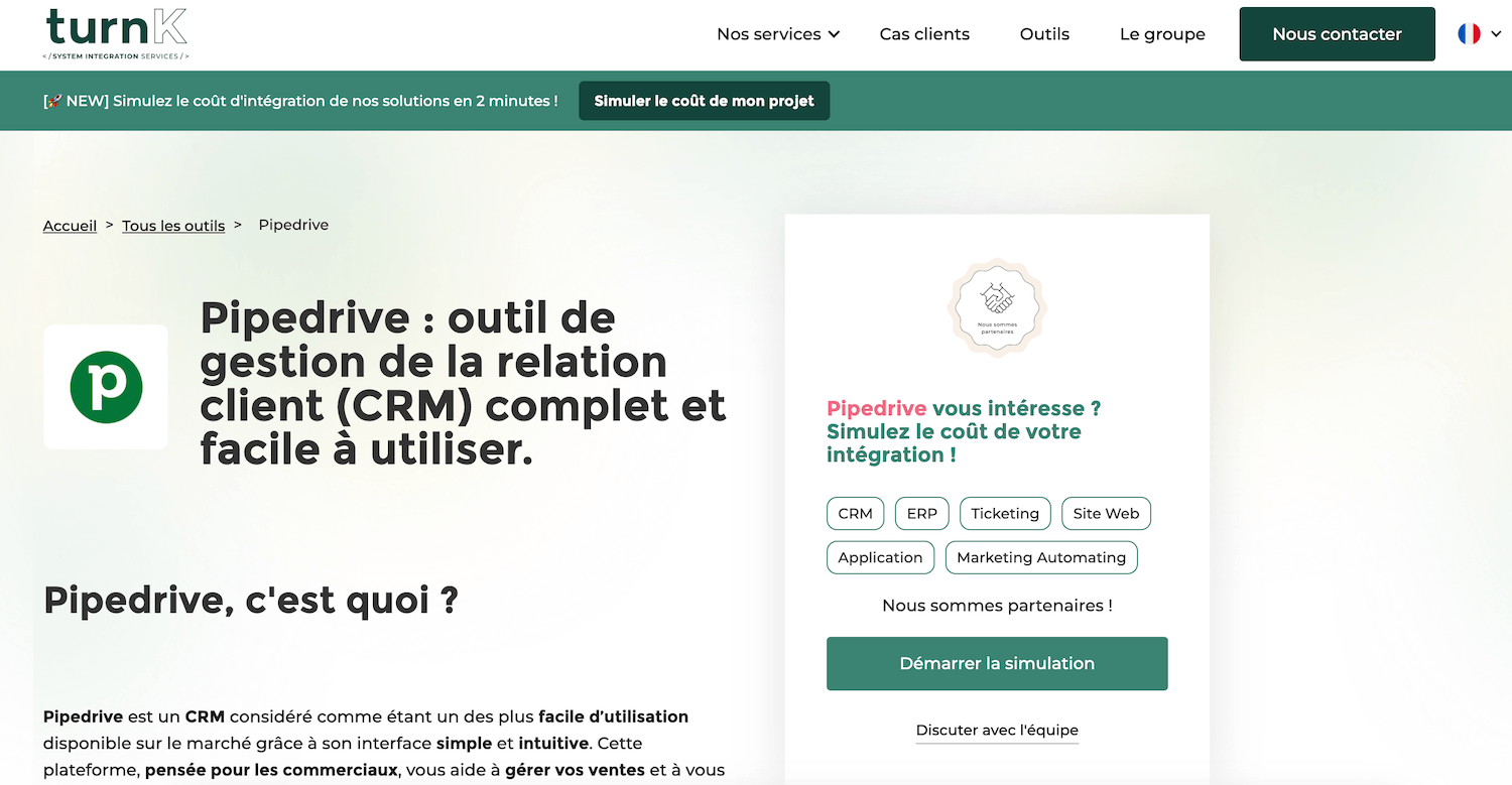integrateur pipedrive turnk