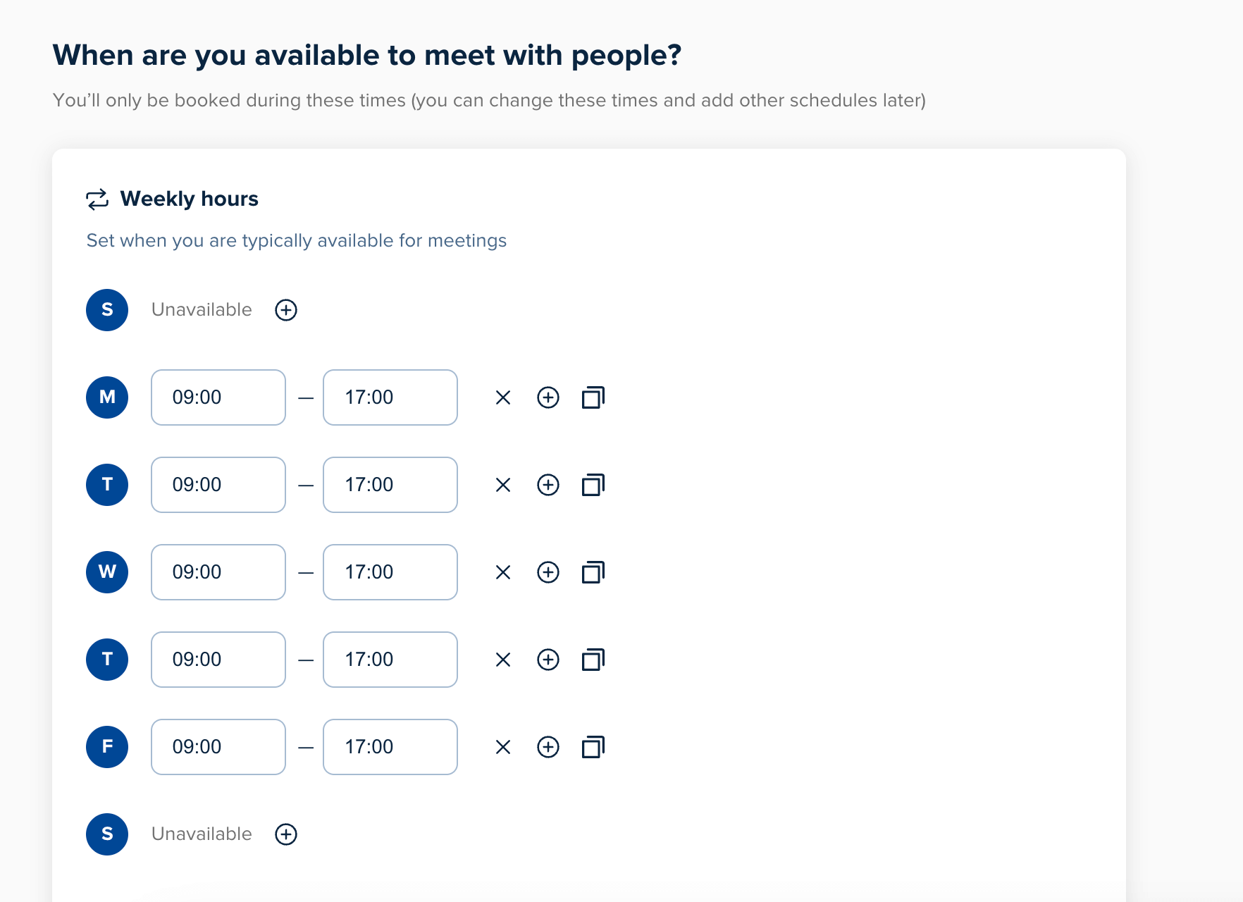 Configuration des schedules et des plages de disponibilité sur Calendly