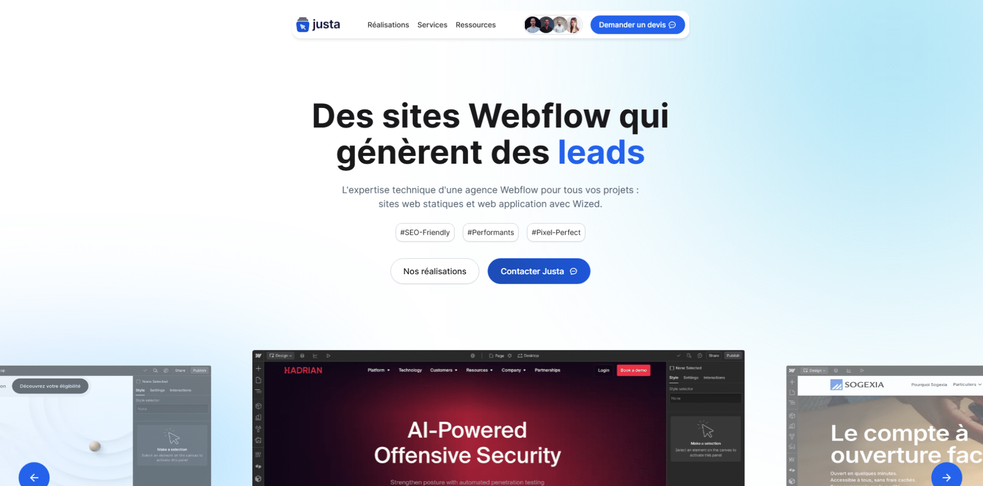 Justa agence Webflow