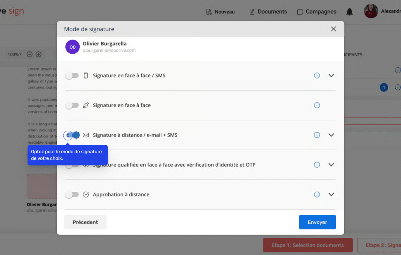 Fonctionnalité signature électronique