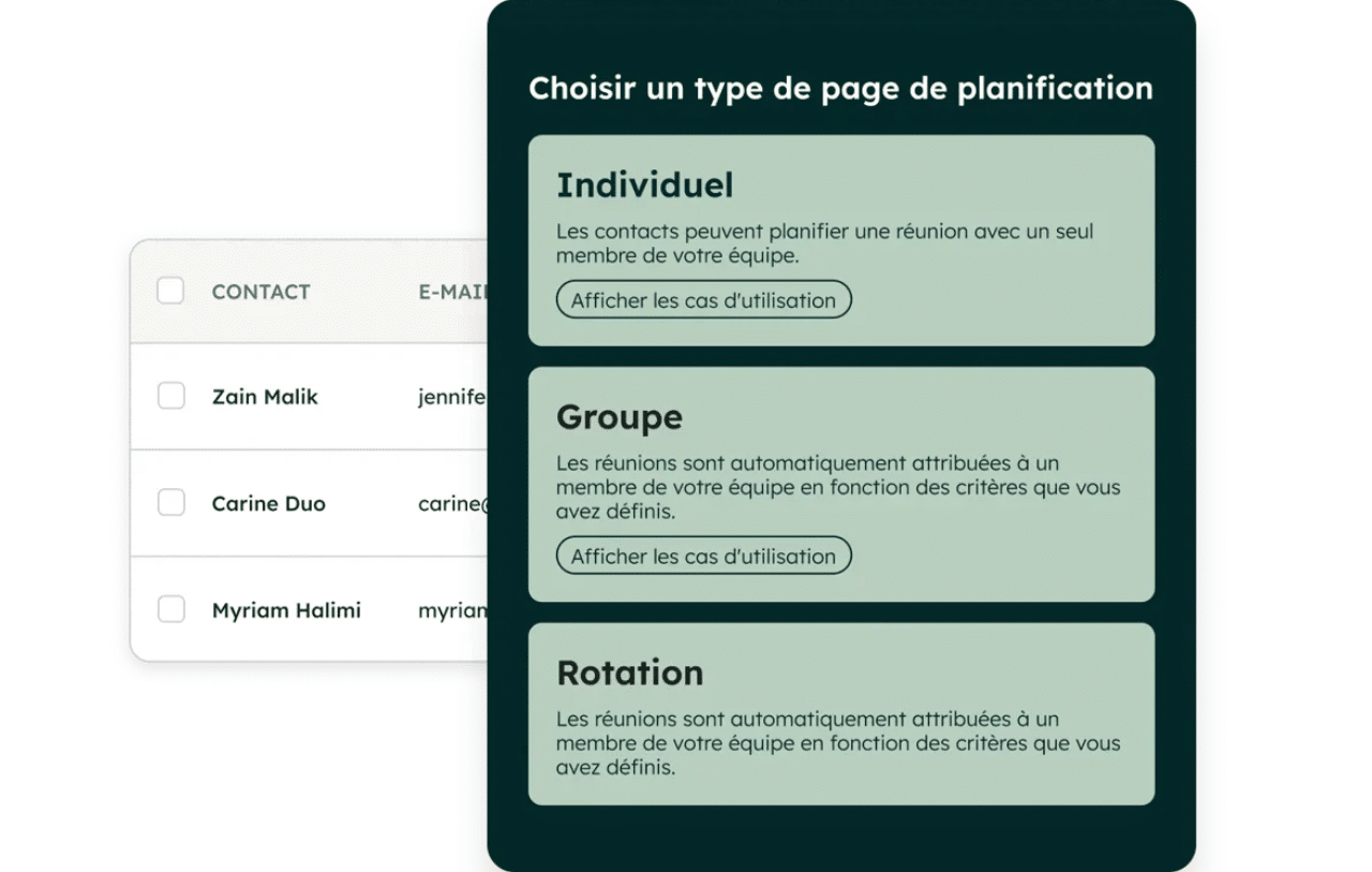 Page planification Hubspot Meeting