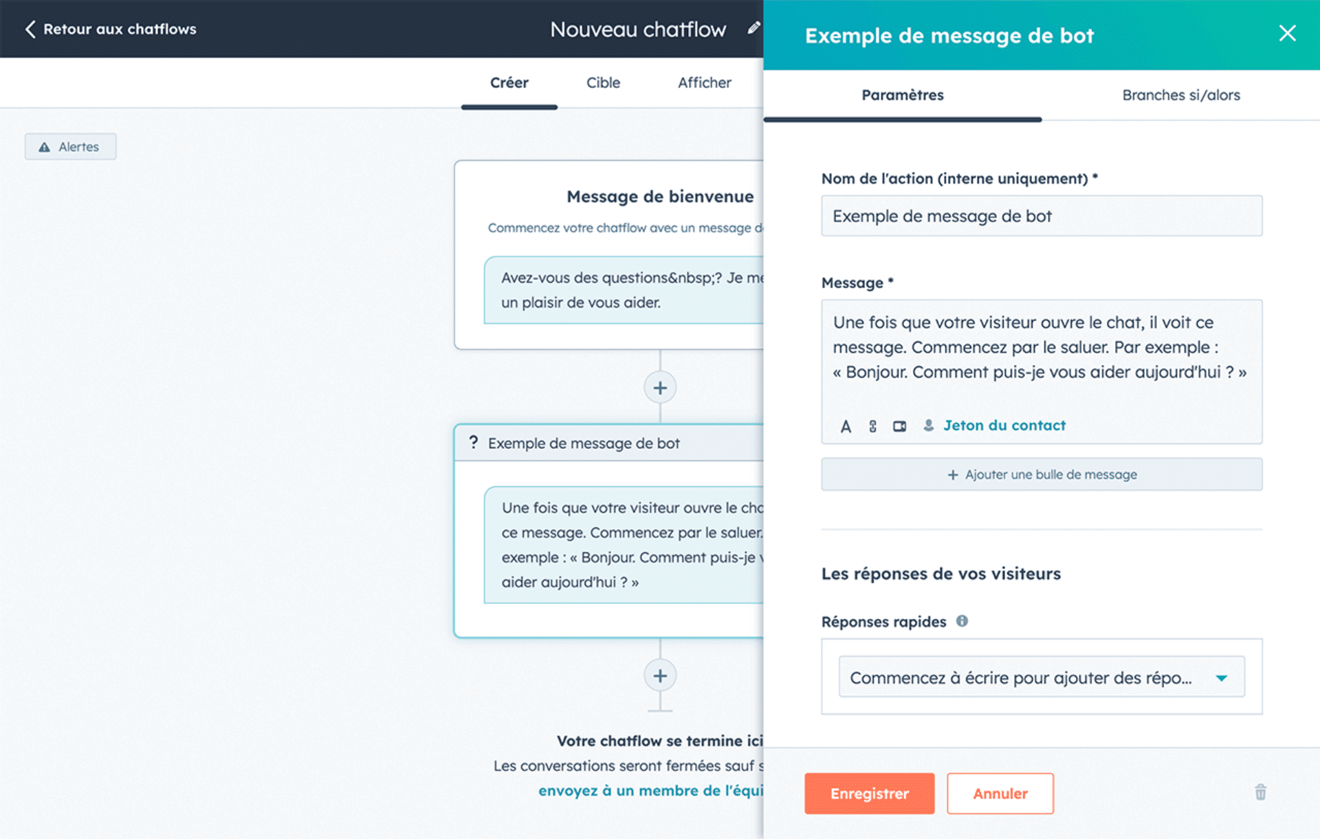 Workflow chatbot Hubspot
