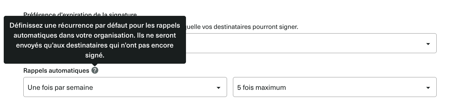 yousign rappels automatiques