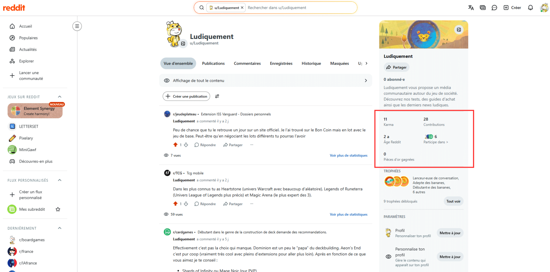 Karma compte Reddit