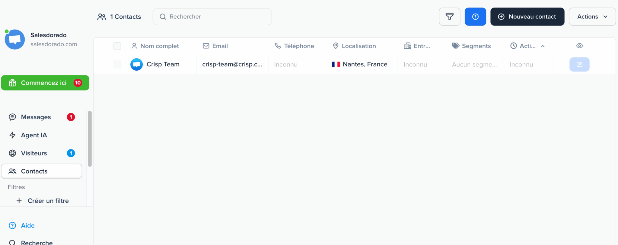 Contact Management in Crisp's CRM