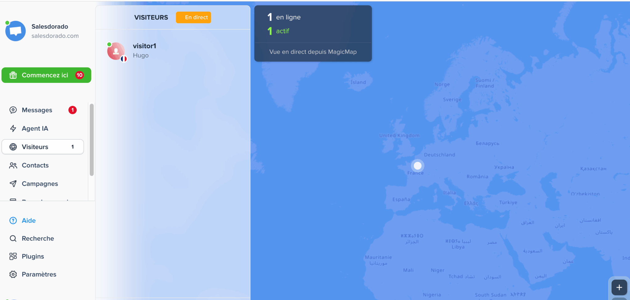 Live visitor tracking with MagicMap in Crisp